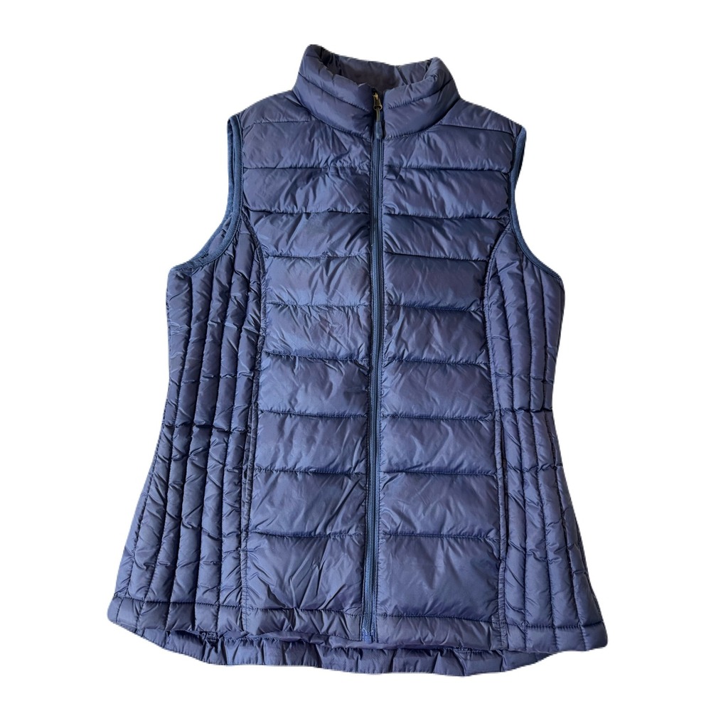 32 Degrees Womens Quilted Navy Blue Down Puffer Vest Small Full Zip Packable